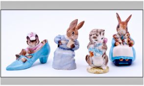 Beswick Beatrix Potter Figures. 1. Miss Moppet. BP3A Beswick number 1275. 3" high. 2. The Old
