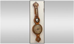 Rosewood Banjo Shaped Onion Top Mercury Barometer made by James Timoney. c1820