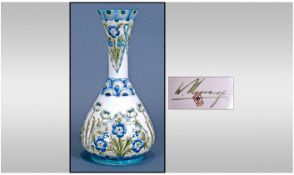 William Moorcroft Signed James Macintyre Florian Ware Vase, Decorated with Forget-Me-Nots and Tulips