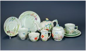 Beswick - Fine Tea For Two, Hand painted - Cottage ( 10 ) Piece Tea Service. c.1930's. Decorated