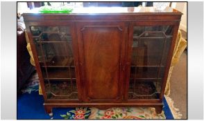 Mahogany Chippendale Style Display Cabinet with two astral glazed doors and blind front cover centre