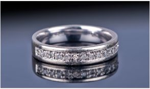 9ct White Gold Diamond Half Eternity Ring, Set With 14 Round  Cut Diamonds,Fully Hallmarked, Ring