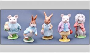 Beswick Beatrix Potter Figures ( 5 ) In Total. Comprising 1/ Timmy Tiptoes - Pink Jacket, 2nd
