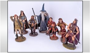 Lord Of The Rings Fantasy Figures (9) in total including Frodo, Sam Gandhi, Pippin and M, Grimley