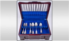 A Good Selection of George III Silver Flatware, Comprising Six Medium Sized Forks, Six Large Forks,