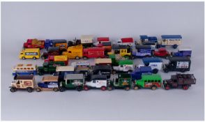 Box Of Assorted Loose Model Cars, Vans And Lorries. To include The Times First With The News,