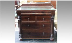 Victorian Mahogany Chest Of Draws, with replacement handles with a glove draw above, 2 draws below,