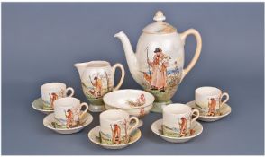 Royal Doulton Series Ware Coffee Set, The Cotswold Shepherd, D5561 Comprising Coffee Pot (Small