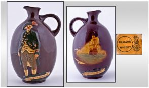 Royal Doulton Kingsware Dewars Whiskey Flagon. Circa 1938. With the raised figure of Captain