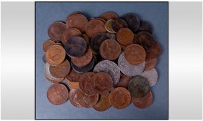 Bag Of Mixed English Coins, 3 crowns dated 1977, various Victorian and Edwardian pennies, etc.