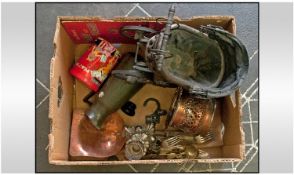Box of Miscellaneous Collectables and Metal Ware.