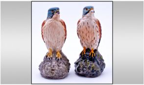Beswick Bird Figural Whiskey Flasks. 2 in total. With original seals filled with Scottish Whiskey,