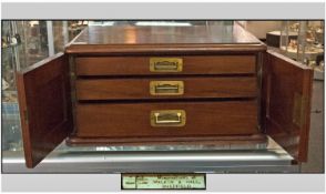 A Walnut 3 Drawer Collectors Cabinet, Walker & Hall Sheffield, originally converted from a cutlery