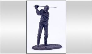 Heredities Bronze, Golfer with Golf Club ` To the Pin ` Rare Edition.