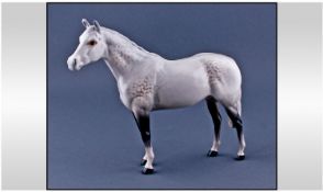 Beswick Horse Figure ``Thorough Breed Stallion.`` Model number 1772. Grey colour way. Height 7.5