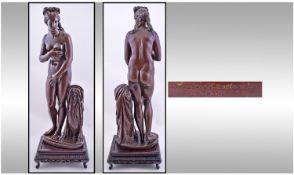 Adolf Dressler 1814-1868 Very Fine Bronze Figure of a classical naked women in a standing position.