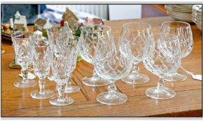 Five Brandy Glasses together with 5 small wine glasses.