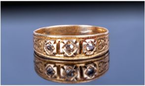 Edwardian 18ct Gold Set Three Stone Diamond Ring. Hallmark Sheffield 1910.