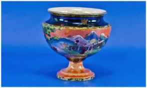 Carlton Ware Rare Pedestal Bowl In The China Land Pattern, Circa Early 1920`s. Special back stamp