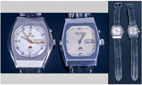 Two ``Ricoh`` Gents Automatic Wristwatches, Both With Daydate Apertures, Stainless Steel Cases &