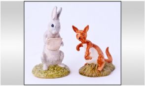Royal Doulton Winnie The Pooh Collection. 1, Kanga and roo. 2, Rabit reads the plan. Both with