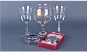 Collection Of Glass Commemorative Ware. Comprising three glasses to commemorate ``The Parachute