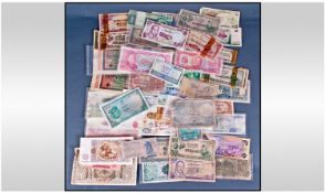 Cigar Box Containing A Collection Of Foreign Bank Notes,