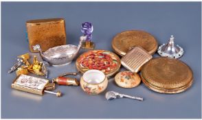 Mixed Lot Of Collectables, Comprising Rolled Gold Vesta Case, Four Compacts, Royal China Works