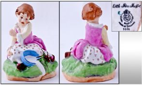 Royal Worcester Early Figure ` Little Miss Muffet ` R.W.3301. Modeler Freda Doughty. Issued 1952.