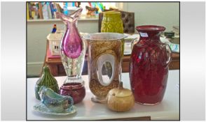 Collection Of Assorted Ceramics And Glassware. Including vases, lidded dishes, gravy boat in the