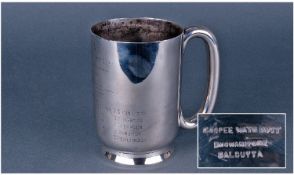 Victorian Officers Cups. Won by B troop. Makers Coopee Nate Butt, dated 1894. The team led by