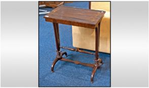 Early Victorian Rosewood Side Table with Rectangular top with unusual slatted side support,
