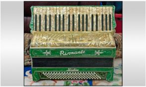 Risonante Italia Accordion, Green Marble Effect With strap.