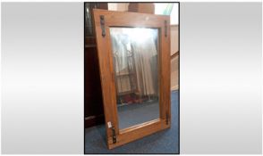 Teak Mirror Of Oblong Shape. 35 x 24 inches