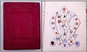 An Unusual Victorian Red Leather Morocco Album containing hundreds of embossed crests (many scarce)