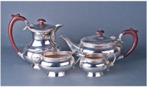 A Silver 4 Piece Tea And Coffee Service Of Good Quality. Comprises teapot, coffee pot, milk jug,