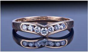 9ct Gold Half Eternity Ring. Set with CZ stones. Fully hallmarked. Ring size S.