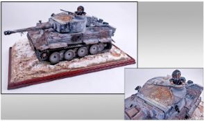 A Michael Witman World War II Handmade Tiger Tank, Unique Model, Shown In Action on the Eastern