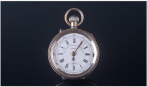 Open Faced Pocket Watch, White Enamelled Dial With Roman Numerals, Dial Marked ``Liga Best Centre