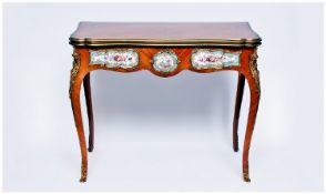 Fine Mid 19th Century Kingwood Veneered and Ormolu Mounted Card Table, in the French taste, the top