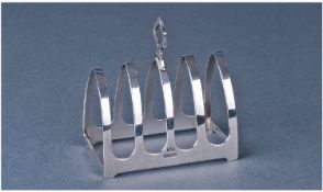 E. Viner Art Deco Silver Four Tier Toast Rack. Hallmarked Sheffield 1935. Height3.5 inches, width 3