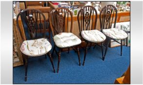 Four Spindle Back Kitchen Chairs.