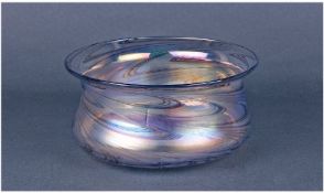 John Ditchfield Signed Iridescent Bowl. Diameter 7.25 inches, height 3.75 inches. Good condition.
