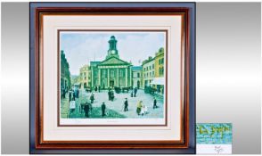 Tom Dodson Limited Edition Coloured Print. Titled ``The Old Town Hall`` Studio art stamp. Number
