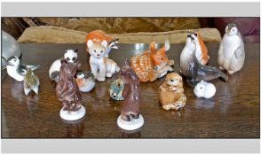 Collection Of Various Russian Animal Figures including Seal, Penguin, Panda, Bears etc. Various