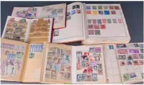 Philatelic: Collection Of Stamps In Six Albums. Includes an old Triumph album with strength in