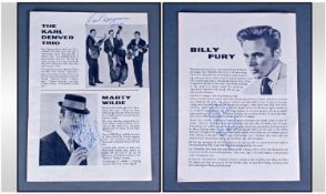 Bill Fury Autograph In 1960`s UK Tour Programme, plus Marty Wilde, Chic Murray & More.