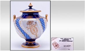James Macintyre Fine Two Handled - Aurelian Lidded Vase. Made Specially for J. Lehmann`s Art