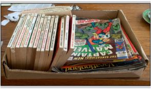 Collection of Comic Snoopy Books and Captain Marvel.