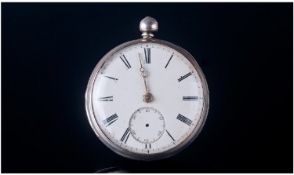 Victorian Silver Open Faced Pocket Watch. Hallmark London 1854. Working order. Seconds finger